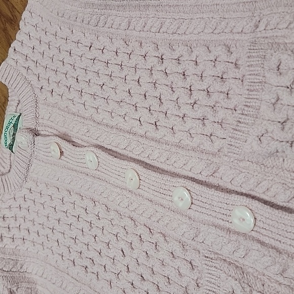 Aran Crafts Pale Pink Hand Knit Cardigan - Picture 11 of 11